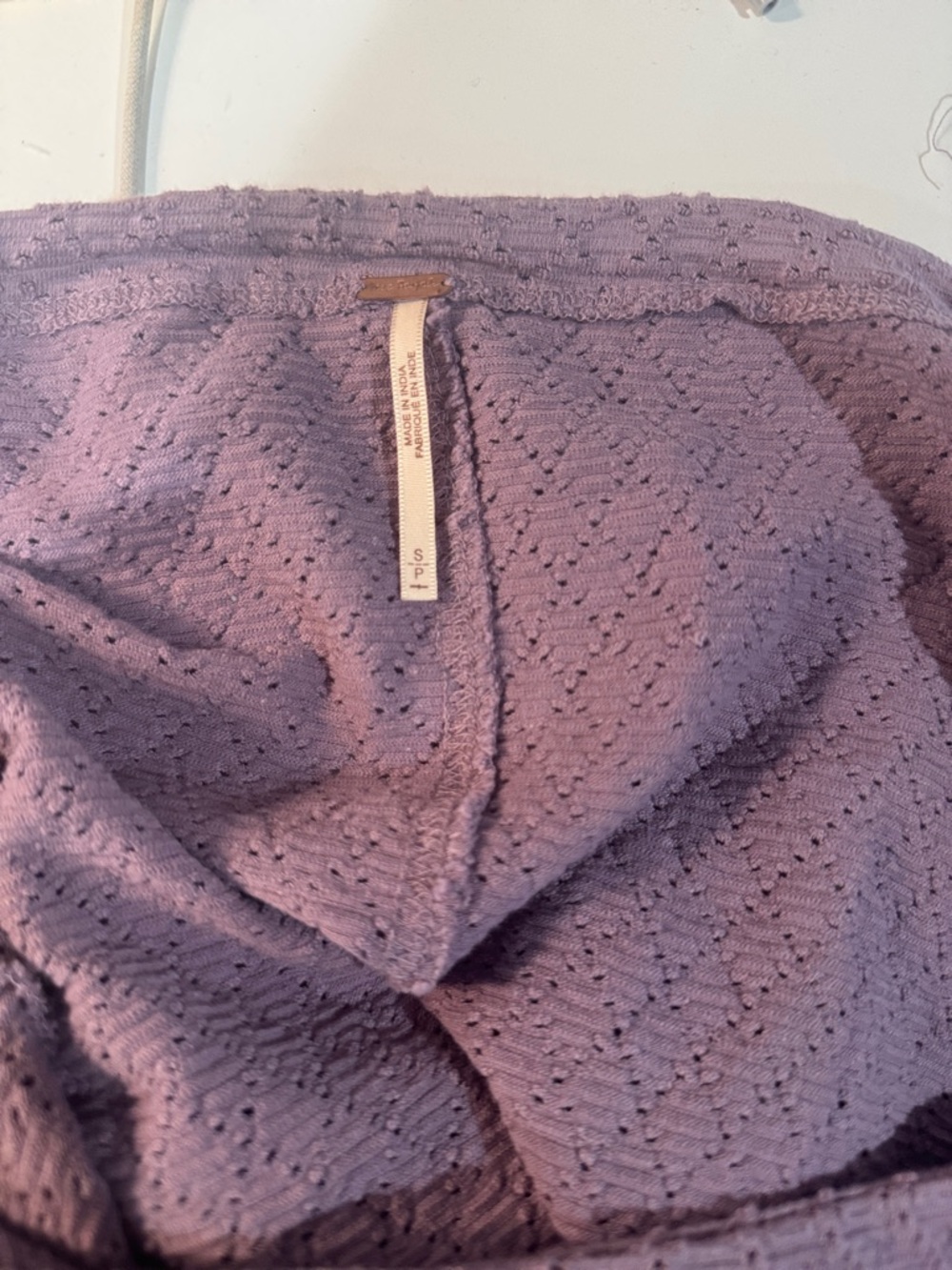 Free people Lavender Off Shoulder Textured Blouse One Shoulder Top S - Picture 4 of 4